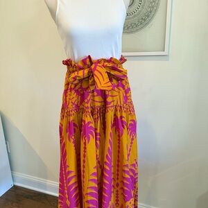 FARM Rio—Orange Pineapple Love Organic Cotton Maxi Skirt